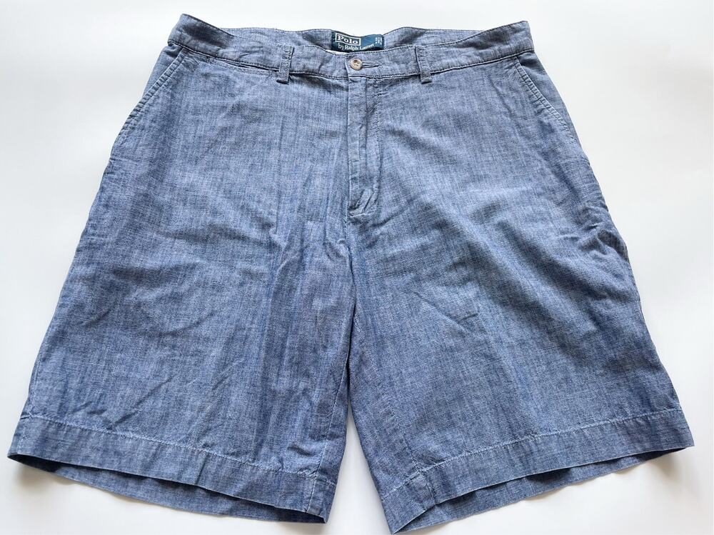 Men's Polo Ralph Lauren Prospect Shorts Cotton Chino Chambray Size 34